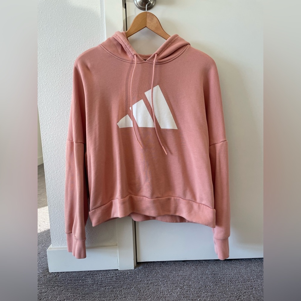 Adidas Pullover Hoodie - Blush Pink Size L